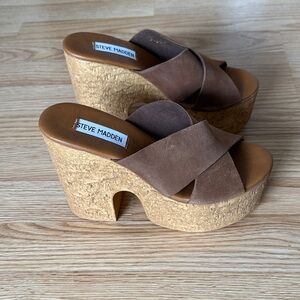 Steve Madden Tan Suede Mules
